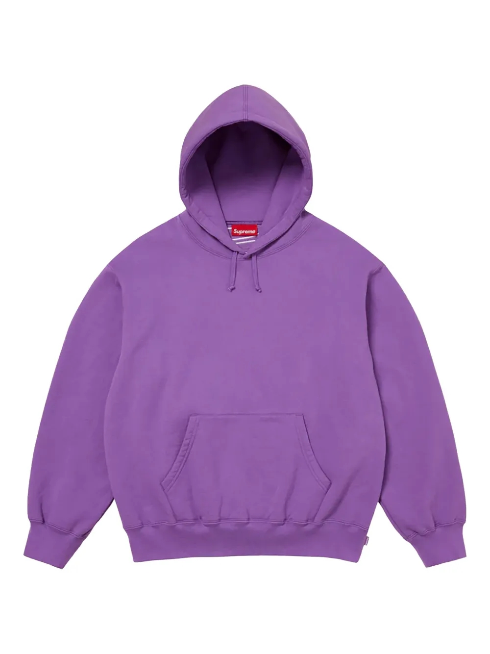 Supreme logo appliqué hoodie in black, front view